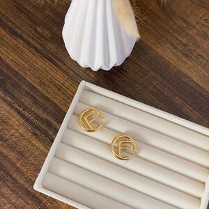 Chic Gold Monogram Earrings